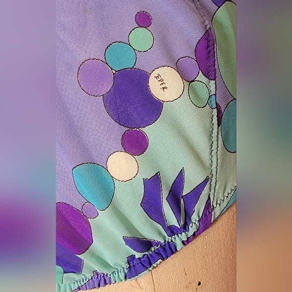 Emilio Pucci for Fromfit Rogers purple, blue, aqua, white. Some damage. Medium. - Picture 9 of 11